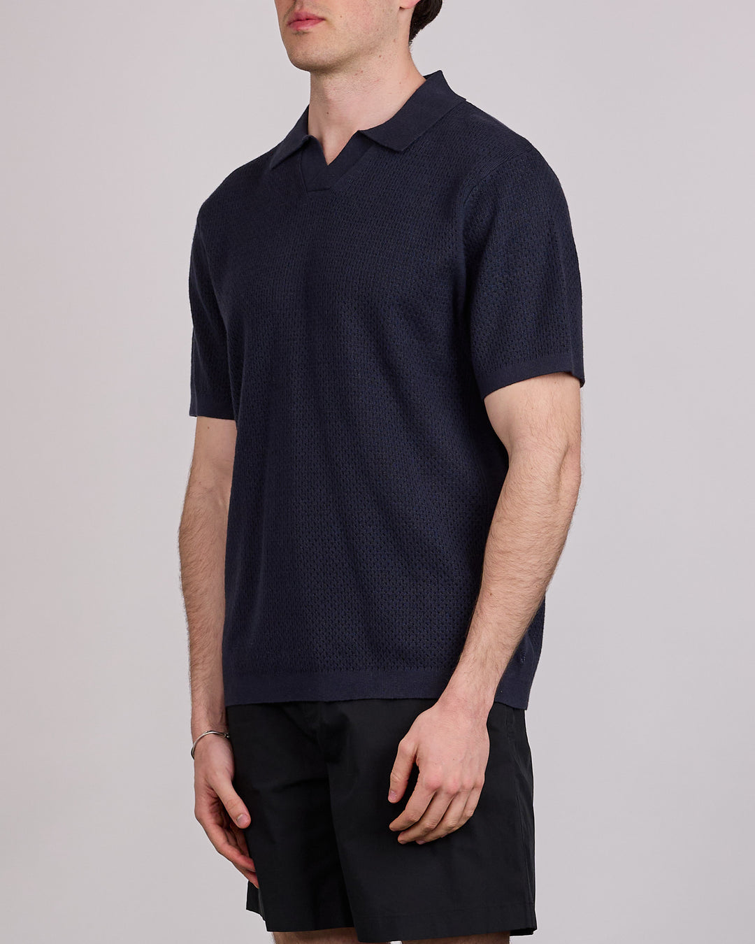 Reigning Champ Cotton-Linen Victor Polo Shirt Navy