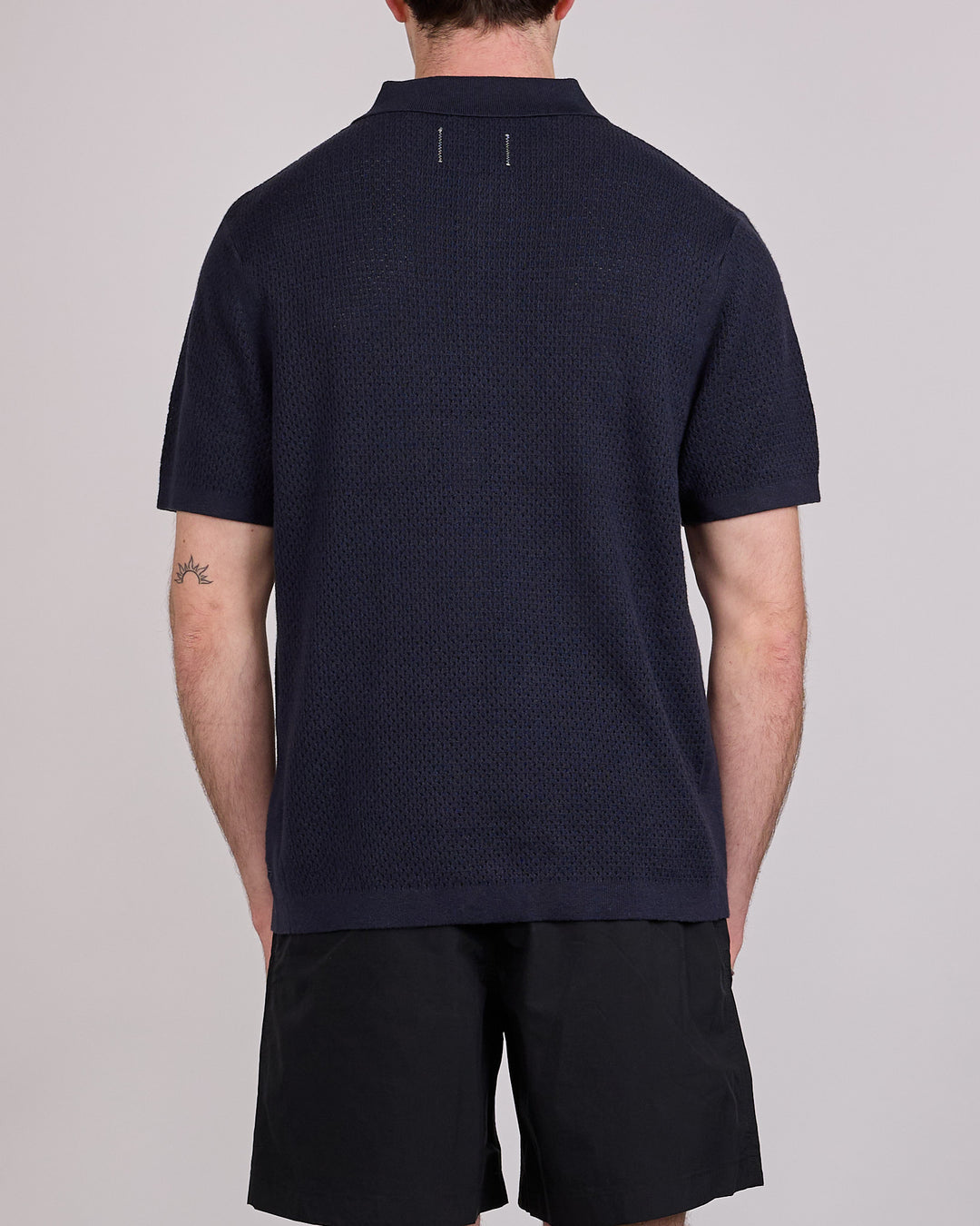 Reigning Champ Cotton-Linen Victor Polo Shirt Navy