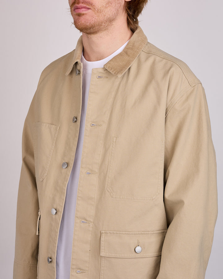 Reigning Champ Cotton Canvas Chore Jacket Sand