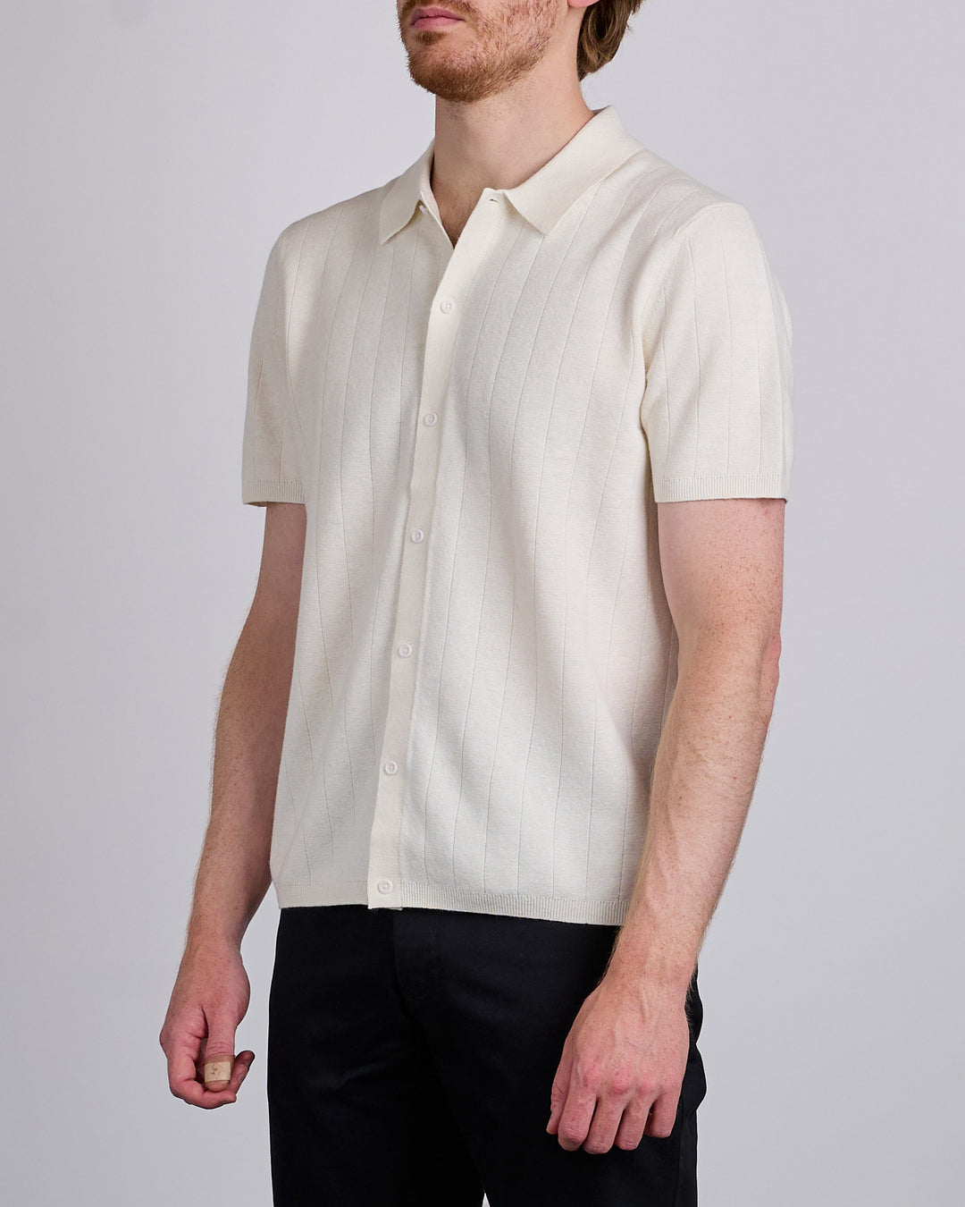 Reigning Champ Cotton Linen Piazza Button Shirt Ivory