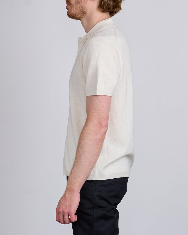 Reigning Champ Cotton Linen Piazza Button Shirt Ivory