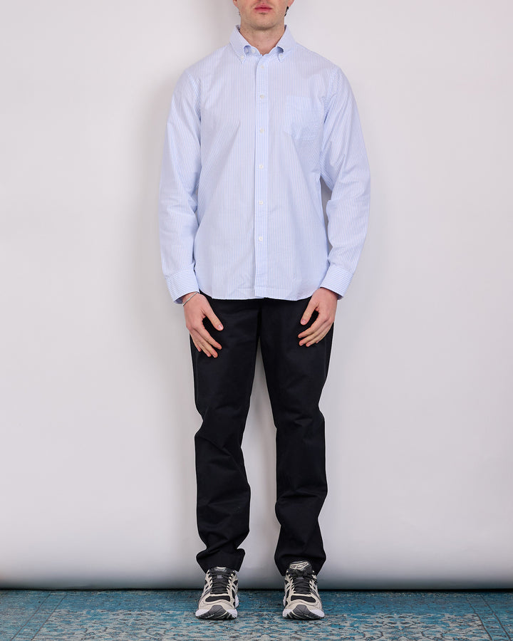 Reigning Champ Cotton Oxford Windsor Standard Button LS Shirt White-Blue