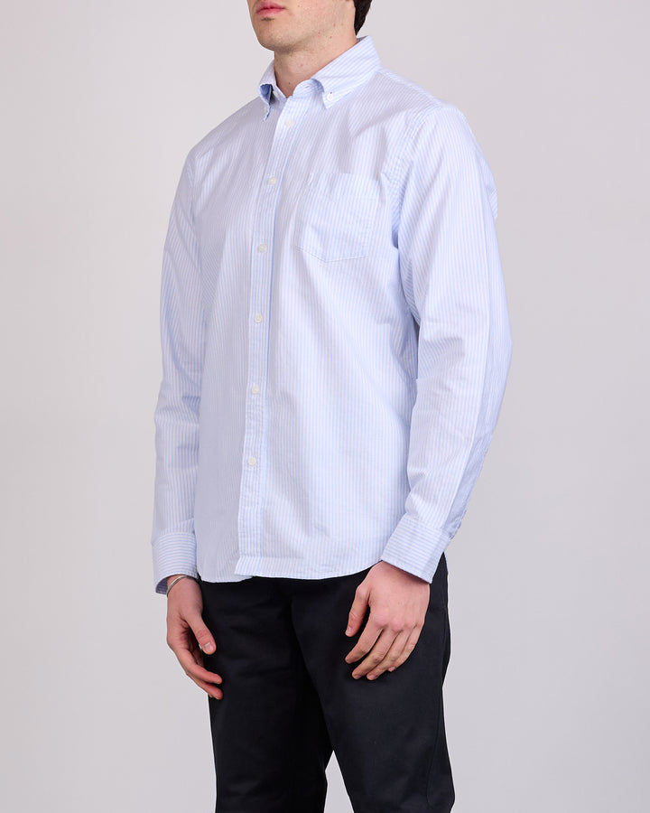 Reigning Champ Cotton Oxford Windsor Standard Button LS Shirt White-Blue