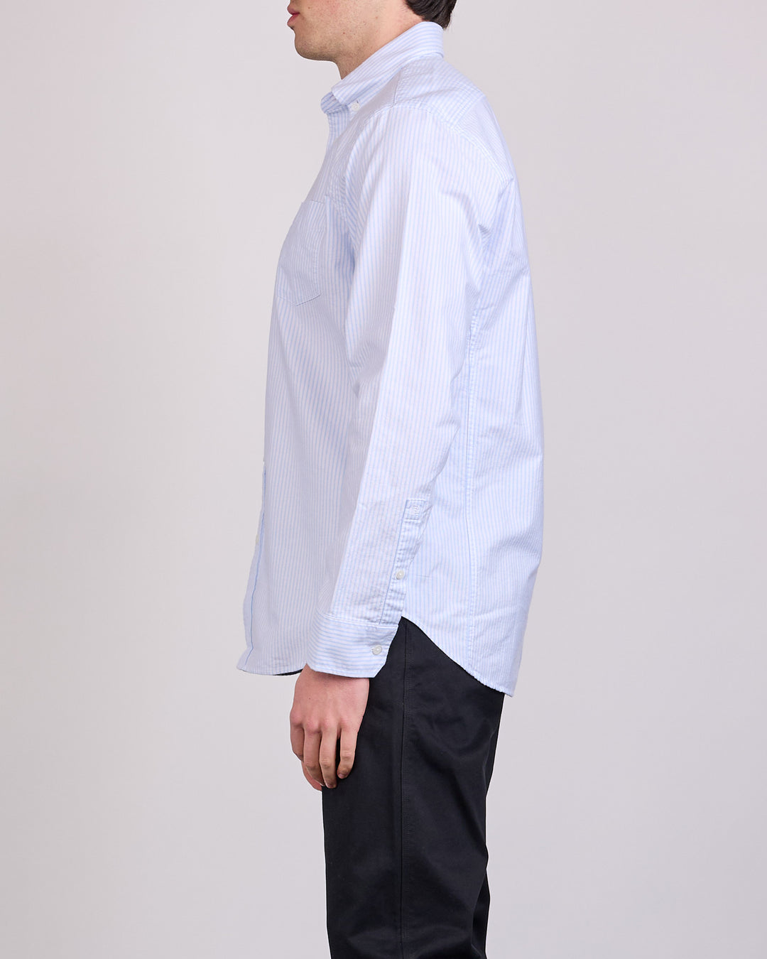 Reigning Champ Cotton Oxford Windsor Standard Button LS Shirt White-Blue