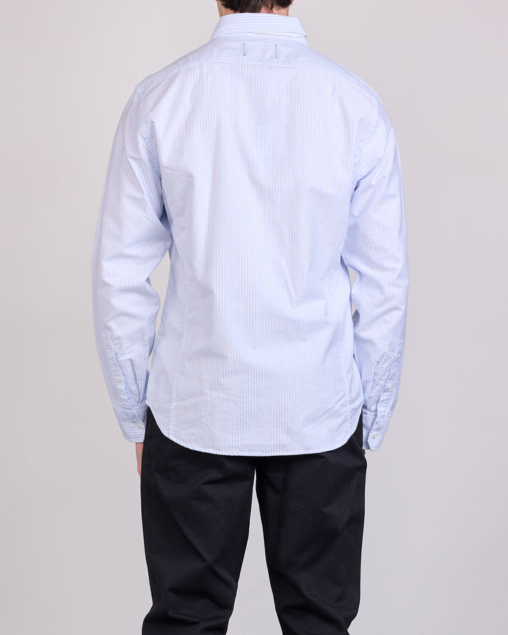 Reigning Champ Cotton Oxford Windsor Standard Button LS Shirt White-Blue