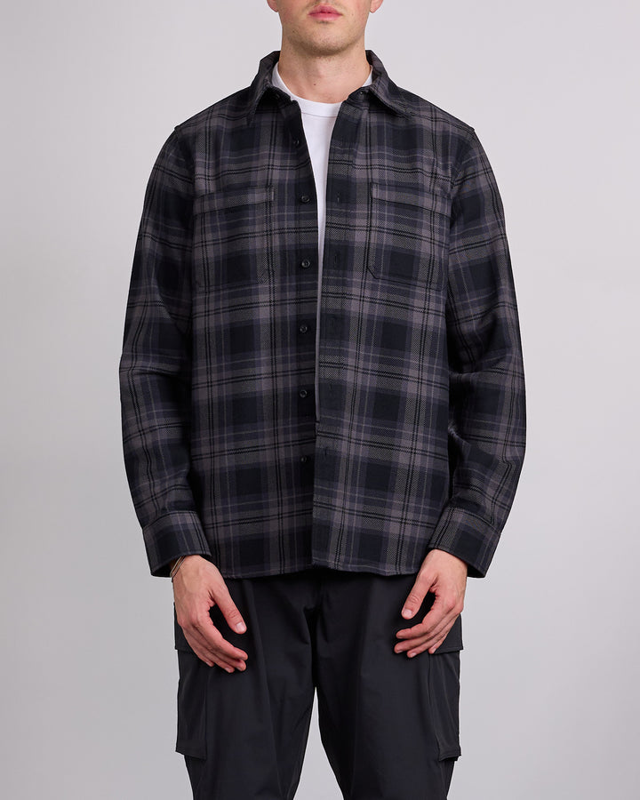 Reigning Champ Cotton Plaid Union Standard Button Shirt Carbon
