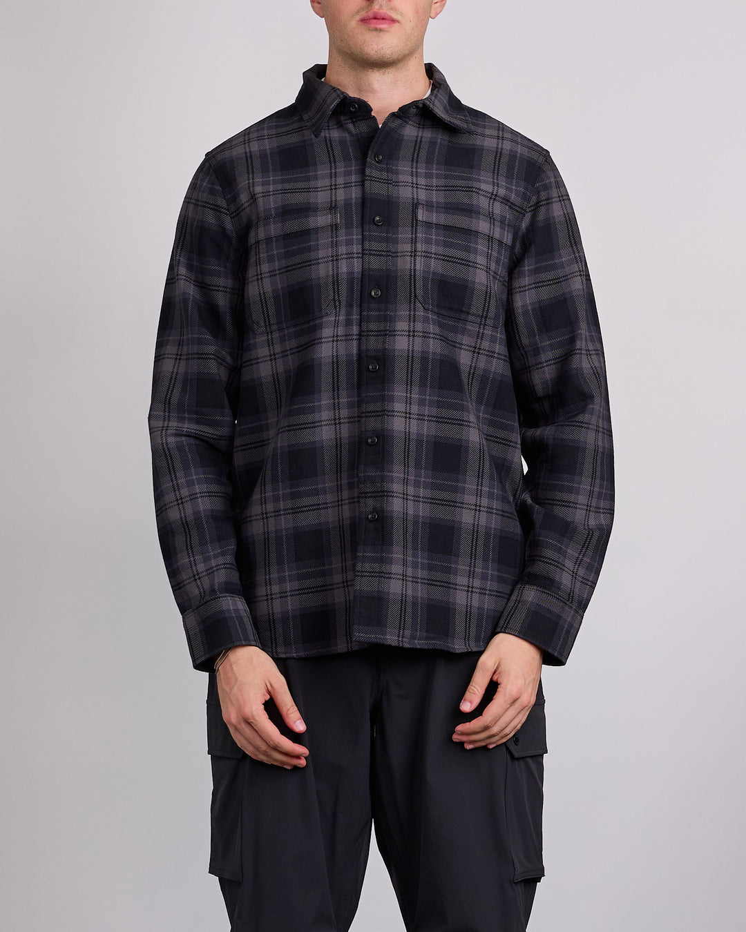 Reigning Champ Cotton Plaid Union Standard Button Shirt Carbon