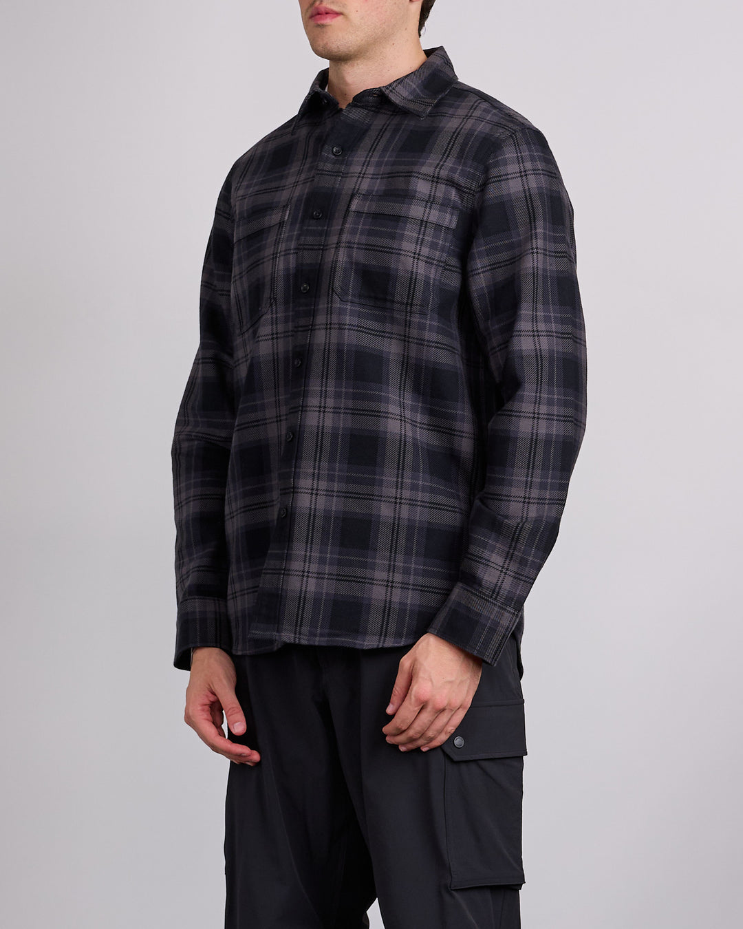 Reigning Champ Cotton Plaid Union Standard Button Shirt Carbon
