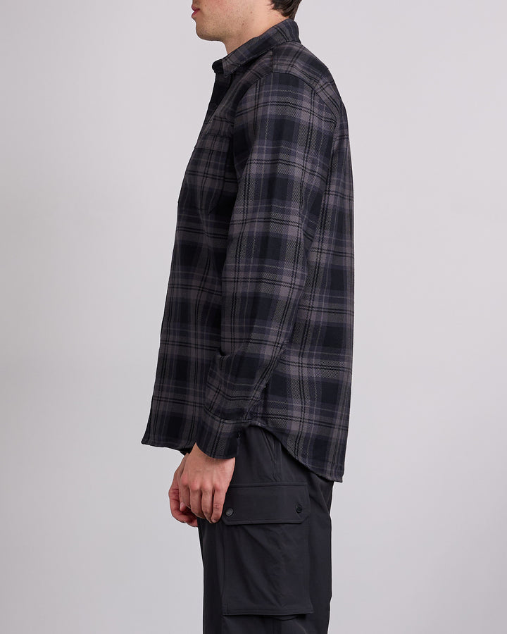Reigning Champ Cotton Plaid Union Standard Button Shirt Carbon