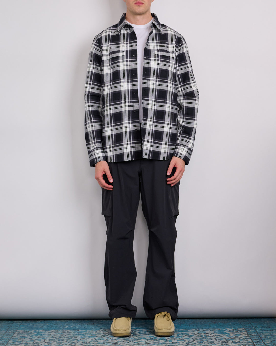 Reigning Champ Cotton Plaid Union Standard Button Shirt White