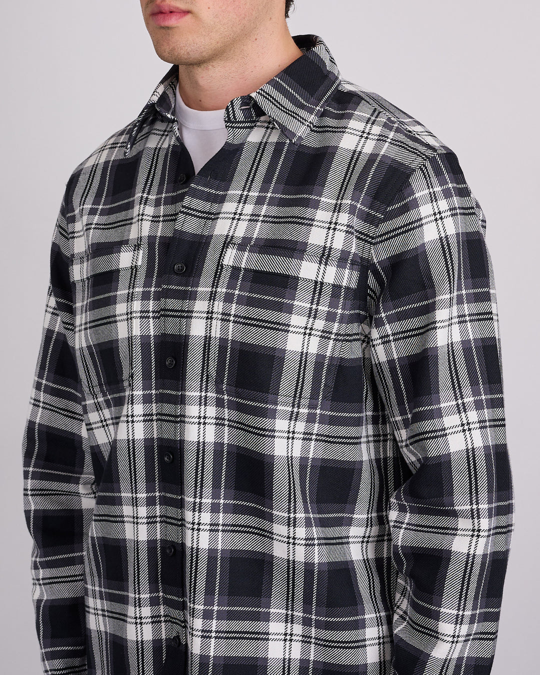 Reigning Champ Cotton Plaid Union Standard Button Shirt White