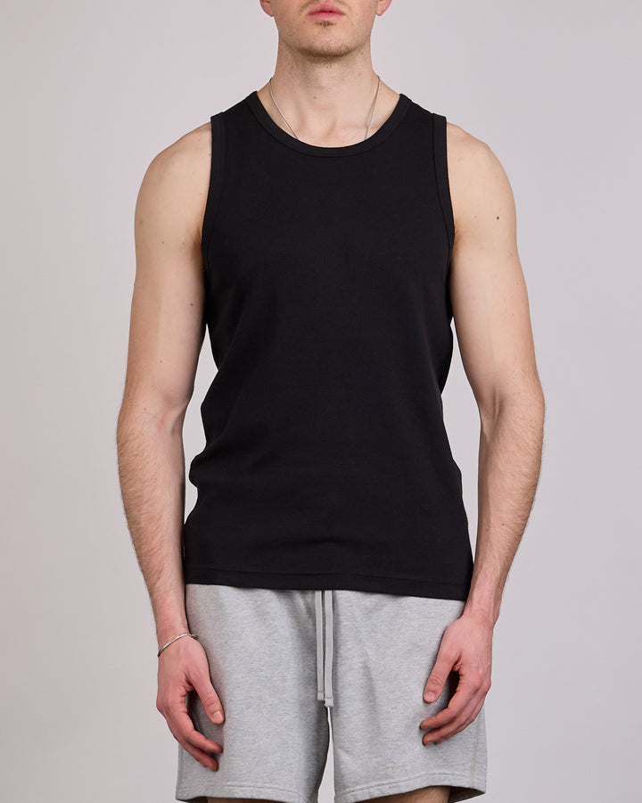 Reigning Champ Cotton Rib Slim Tank Top Black