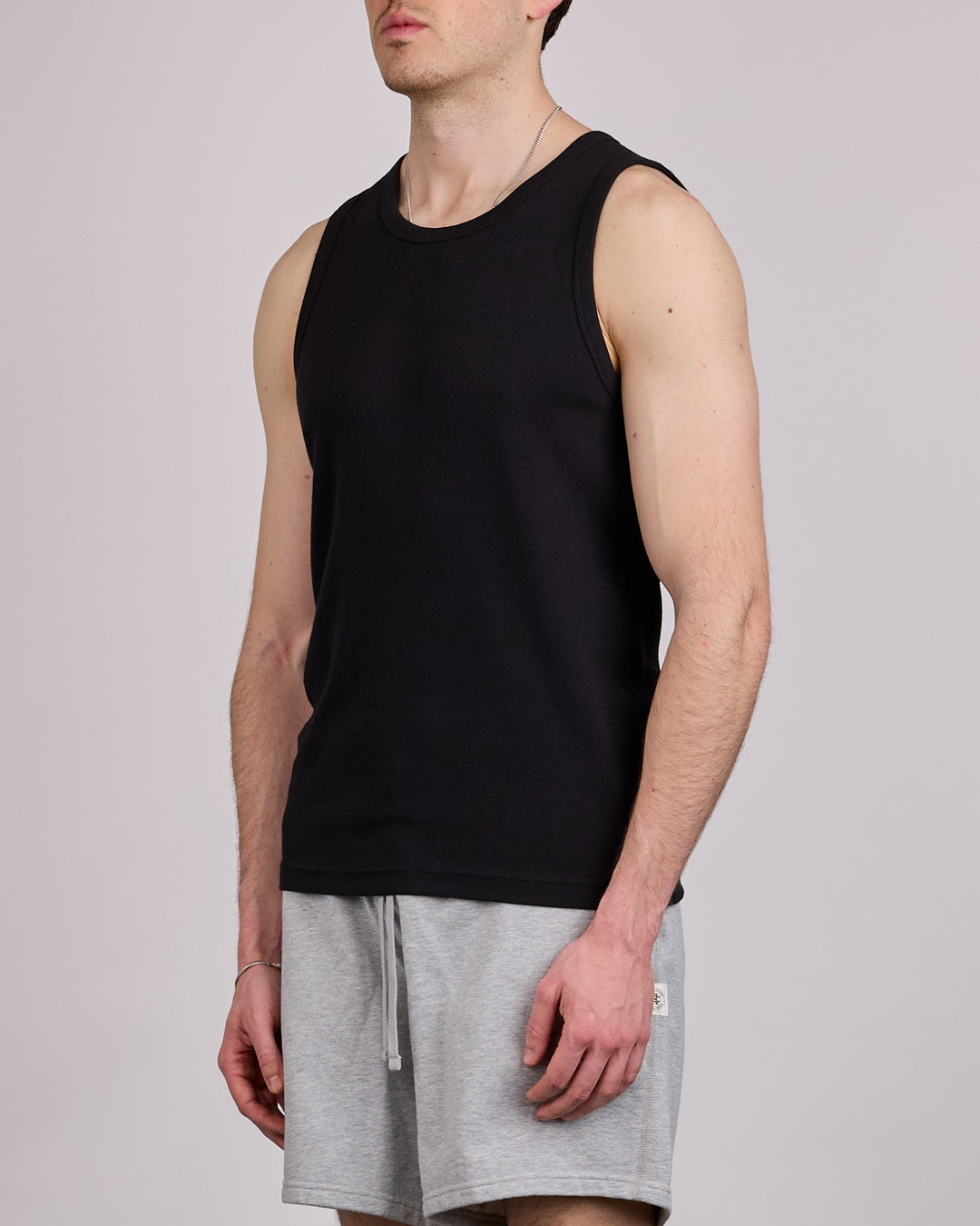 Reigning Champ Cotton Rib Slim Tank Top Black