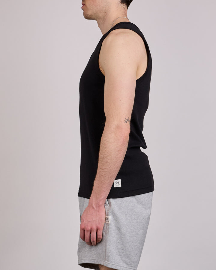Reigning Champ Cotton Rib Slim Tank Top Black