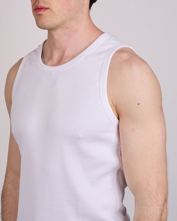 Reigning Champ Cotton Rib Slim Tank Top White