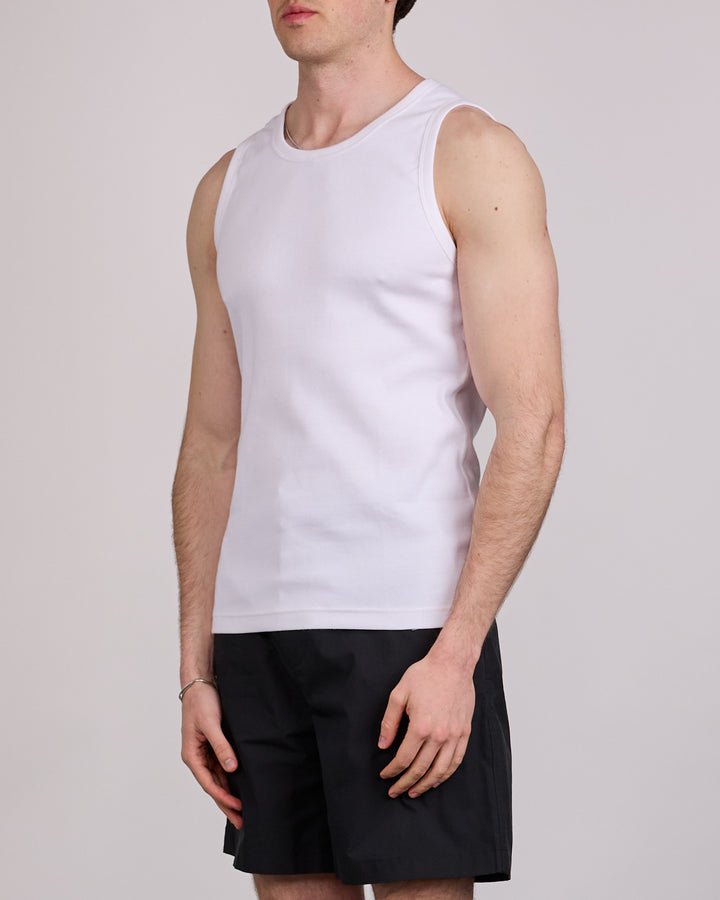Reigning Champ Cotton Rib Slim Tank Top White
