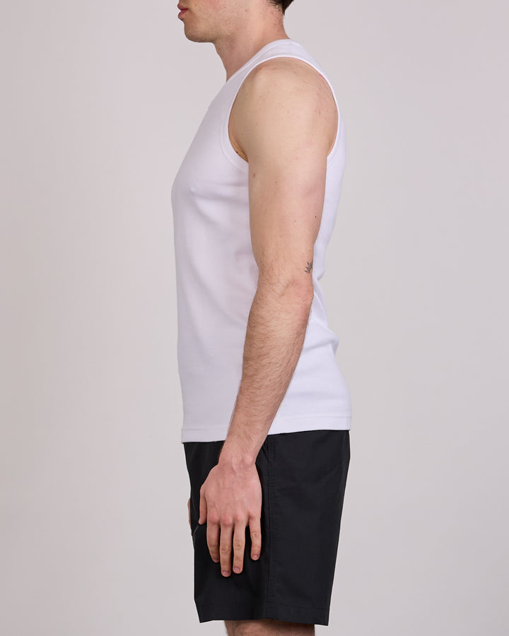 Reigning Champ Cotton Rib Slim Tank Top White