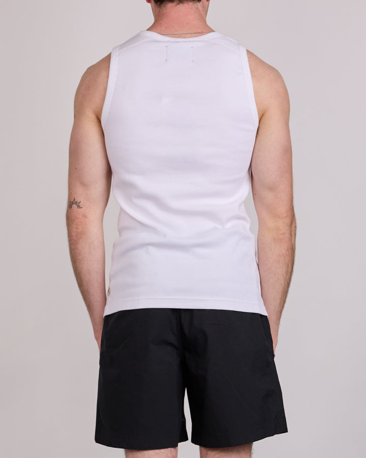 Reigning Champ Cotton Rib Slim Tank Top White