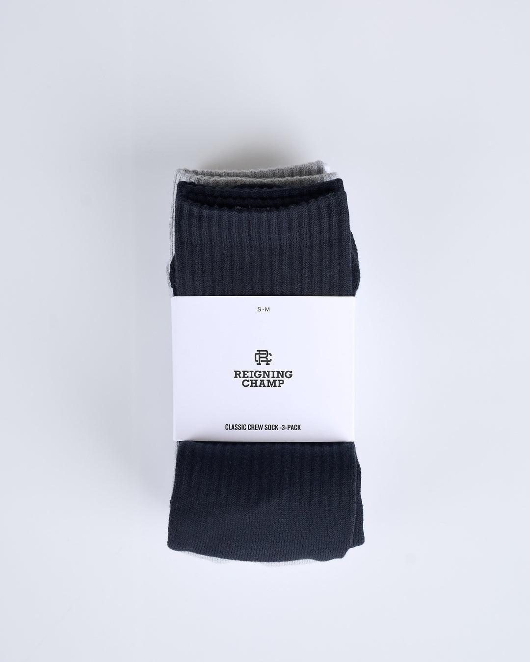 Reigning Champ Knit 3-Pack Classic Crew Sock Black/H.Grey/White