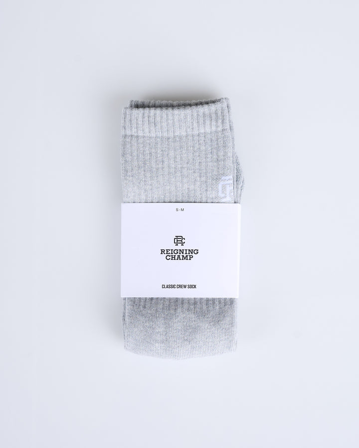 Reigning Champ Knit Classic Crew Sock H. Grey/White