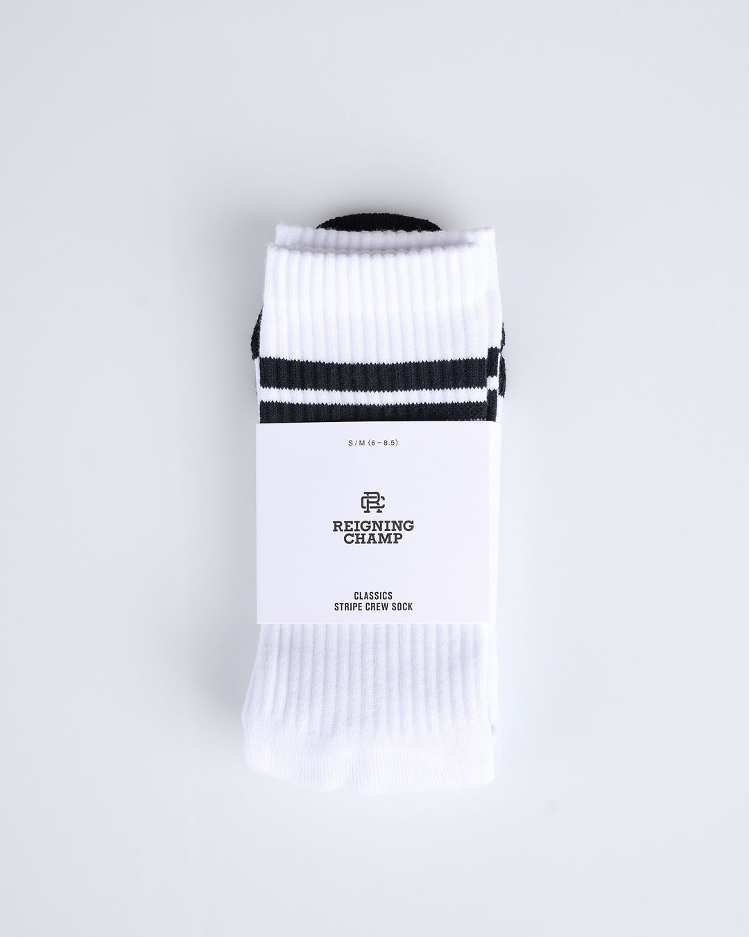Reigning Champ Knit Stripe Crew Sock White/Black