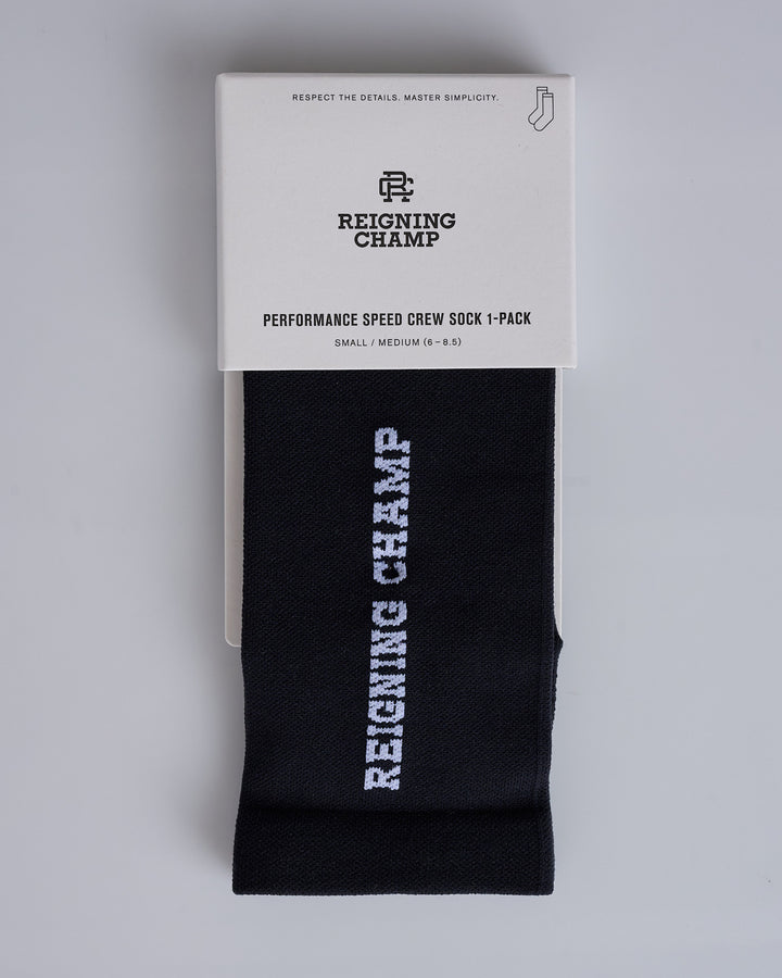 Reigning Champ Knit Tab Crew Sock Black