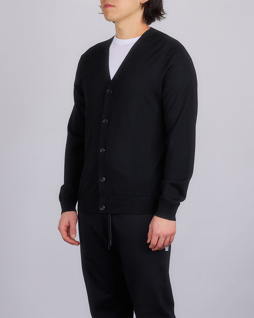 Reigning Champ Lightweight Merino Harry Cardigan Black