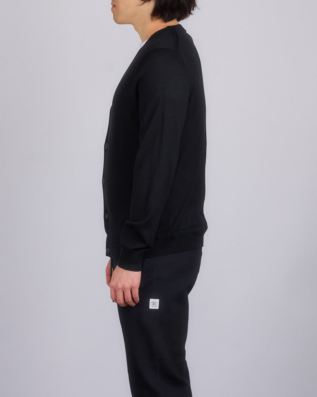 Reigning Champ Lightweight Merino Harry Cardigan Black