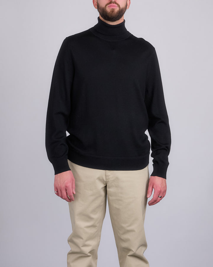 Reigning Champ Lightweight Merino Harry Roll Neck Sweater Black