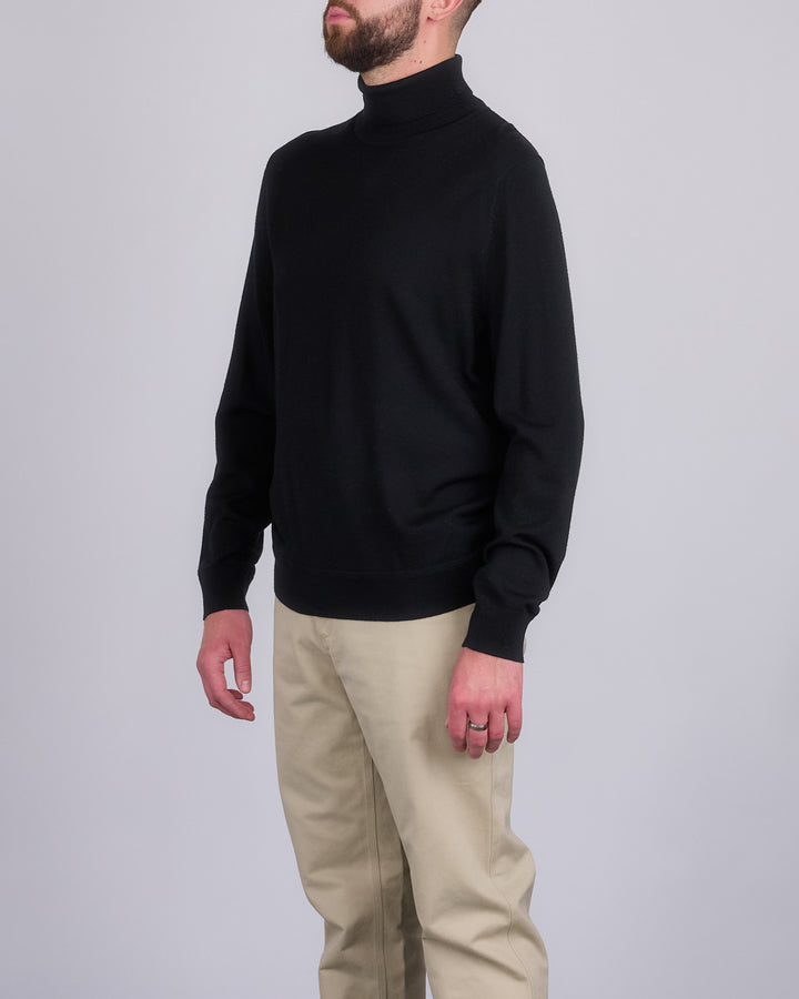 Reigning Champ Lightweight Merino Harry Roll Neck Sweater Black