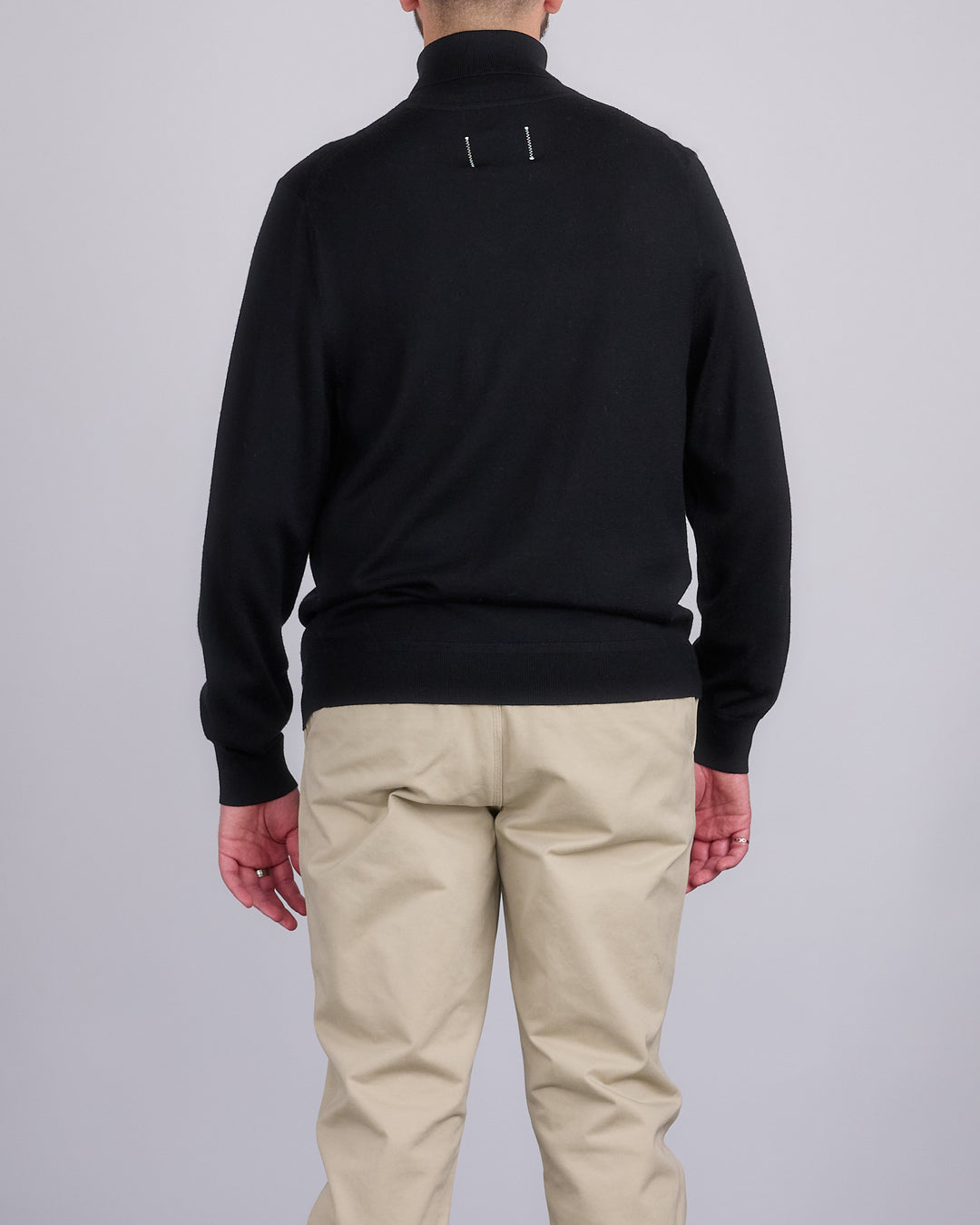 Reigning Champ Lightweight Merino Harry Roll Neck Sweater Black