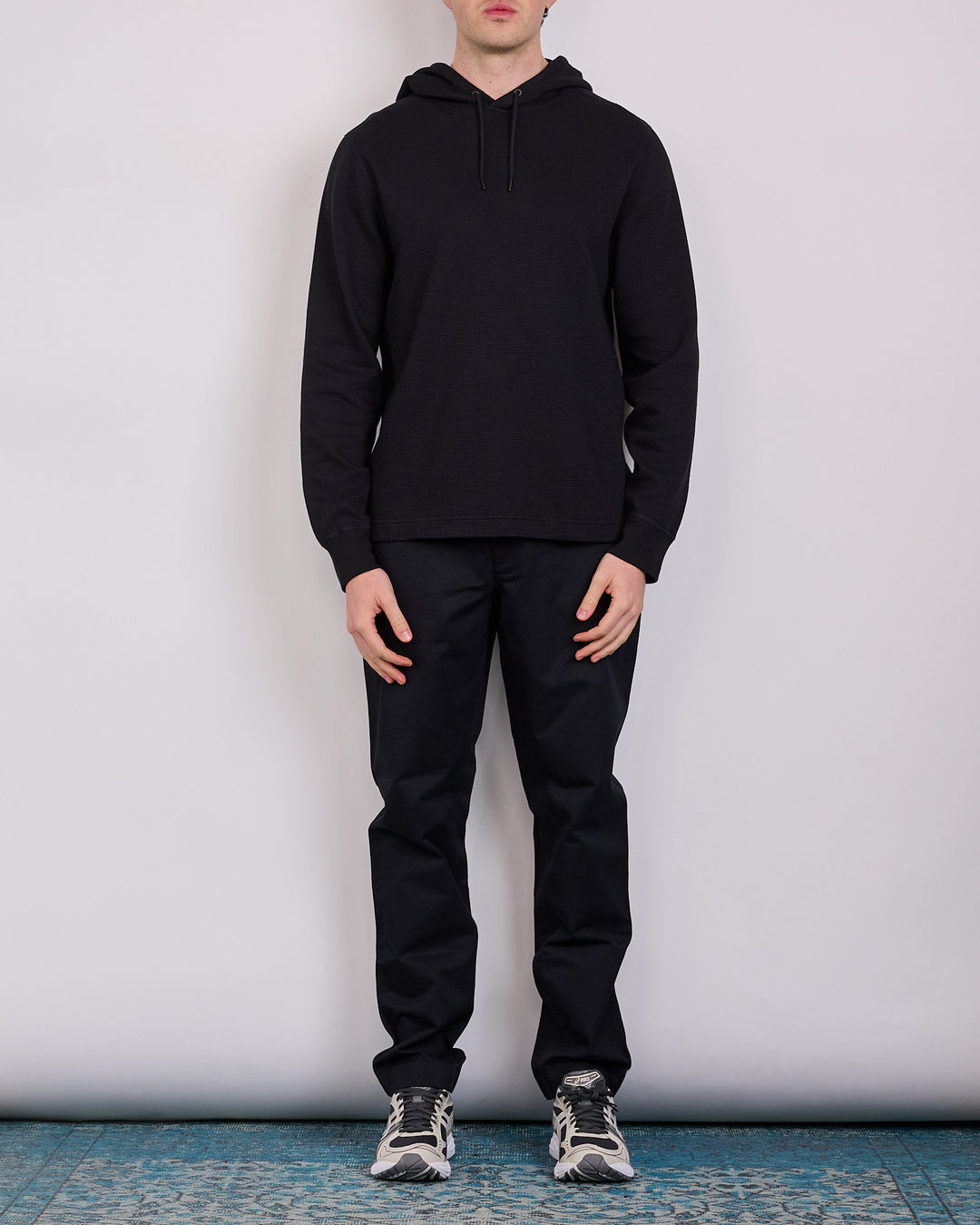Reigning Champ Lightweight Waffle Standard Hoodie Black