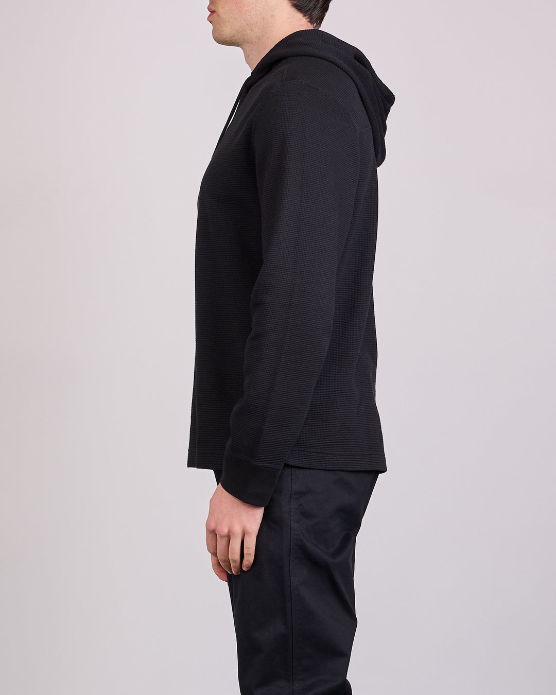 Reigning Champ Lightweight Waffle Standard Hoodie Black