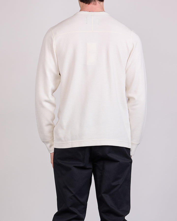 Reigning Champ Lightweight Waffle Standard Long Sleeve Henley Championship White