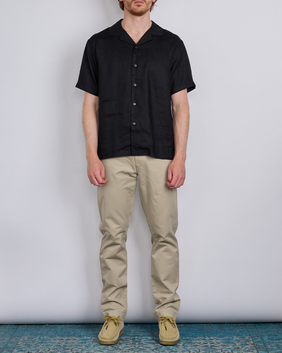 Reigning Champ Linen Palermo Button Shirt Black