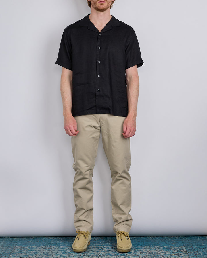 Reigning Champ Linen Palermo Button Shirt Black