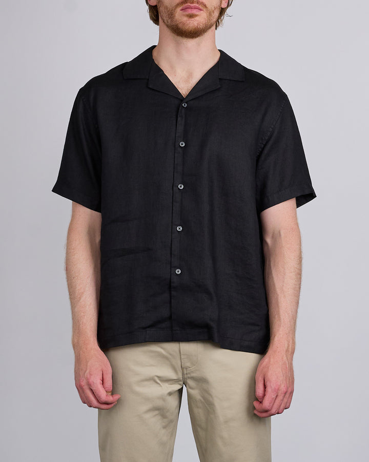 Reigning Champ Linen Palermo Button Shirt Black