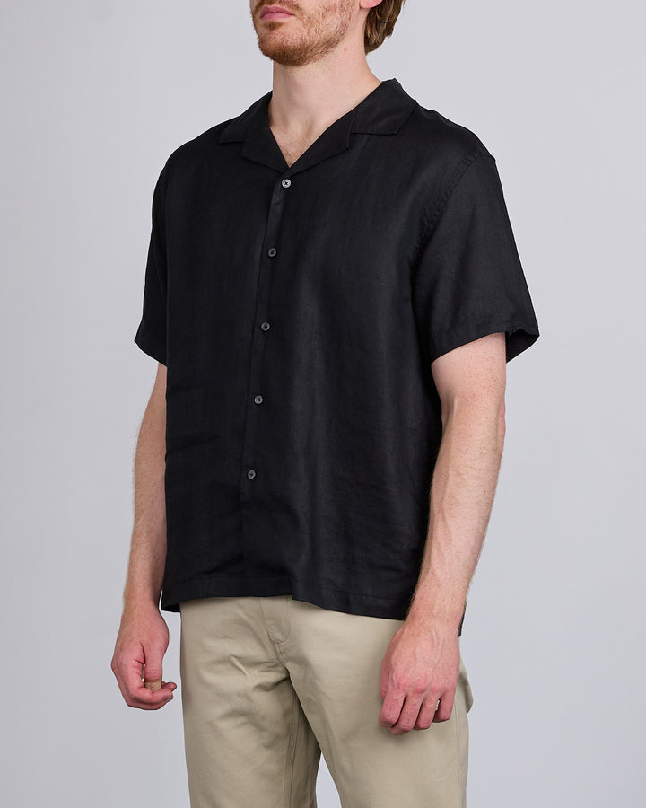 Reigning Champ Linen Palermo Button Shirt Black