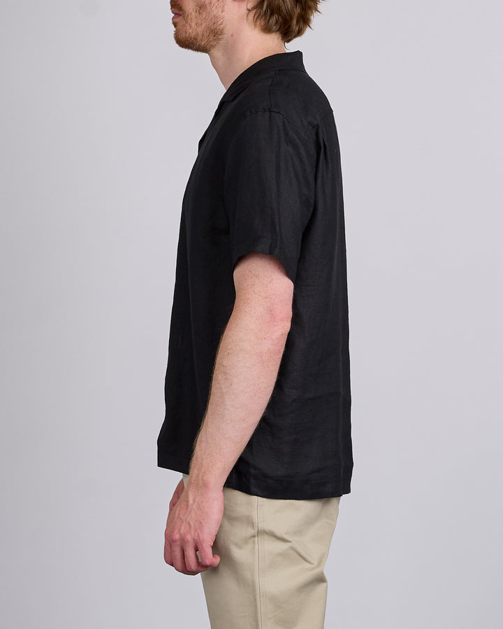 Reigning Champ Linen Palermo Button Shirt Black