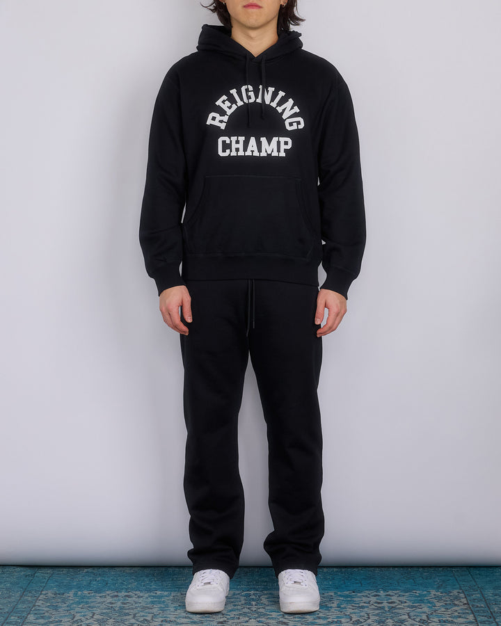 Reigning Champ Midweight Arch Logo Hoodie Black