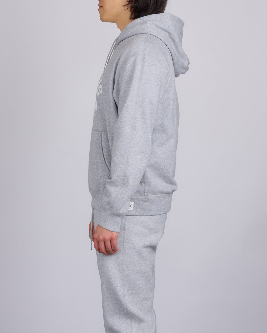 Reigning Champ Midweight Arch Logo Hoodie Heather Grey