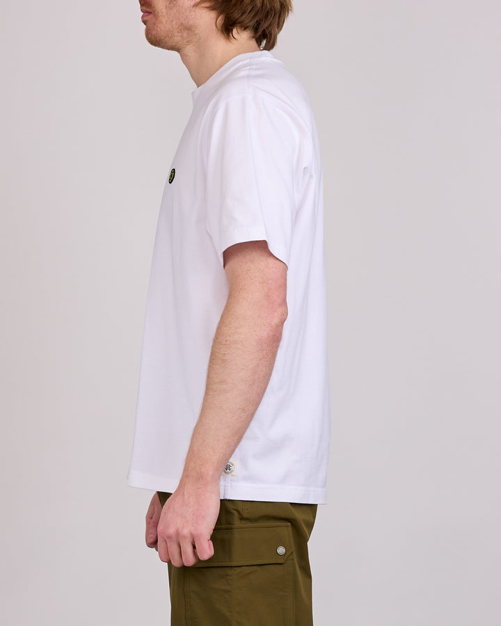 Reigning Champ Midweight Jersey Court OG T-Shirt White-Neon Green