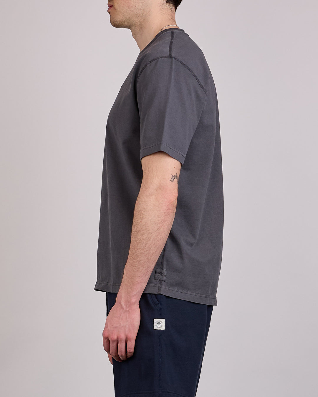 Reigning Champ Midweight Jersey Fadeaway Standard T-Shirt Faded Black