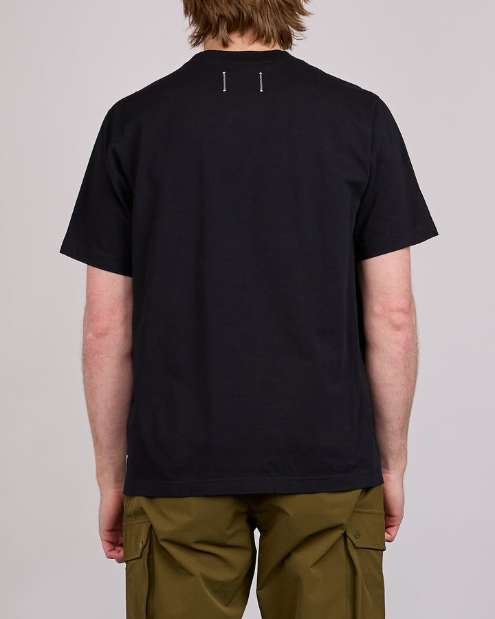 Reigning Champ Midweight Jersey Felt Monogram OG T-Shirt Black-White