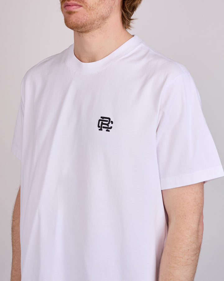 Reigning Champ Midweight Jersey Felt Monogram OG T-Shirt White-Black