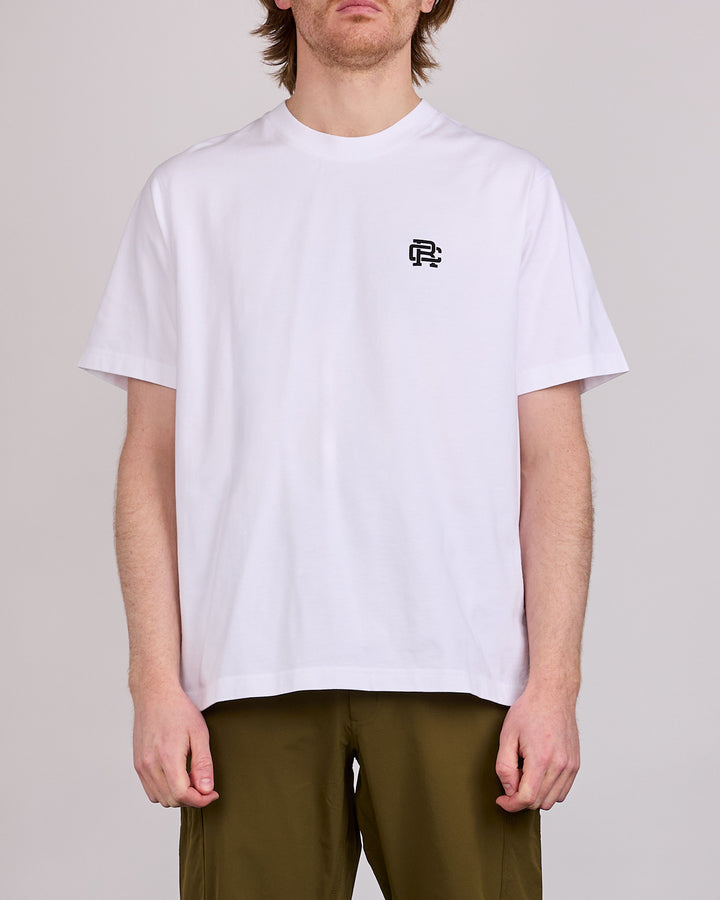 Reigning Champ Midweight Jersey Felt Monogram OG T-Shirt White-Black
