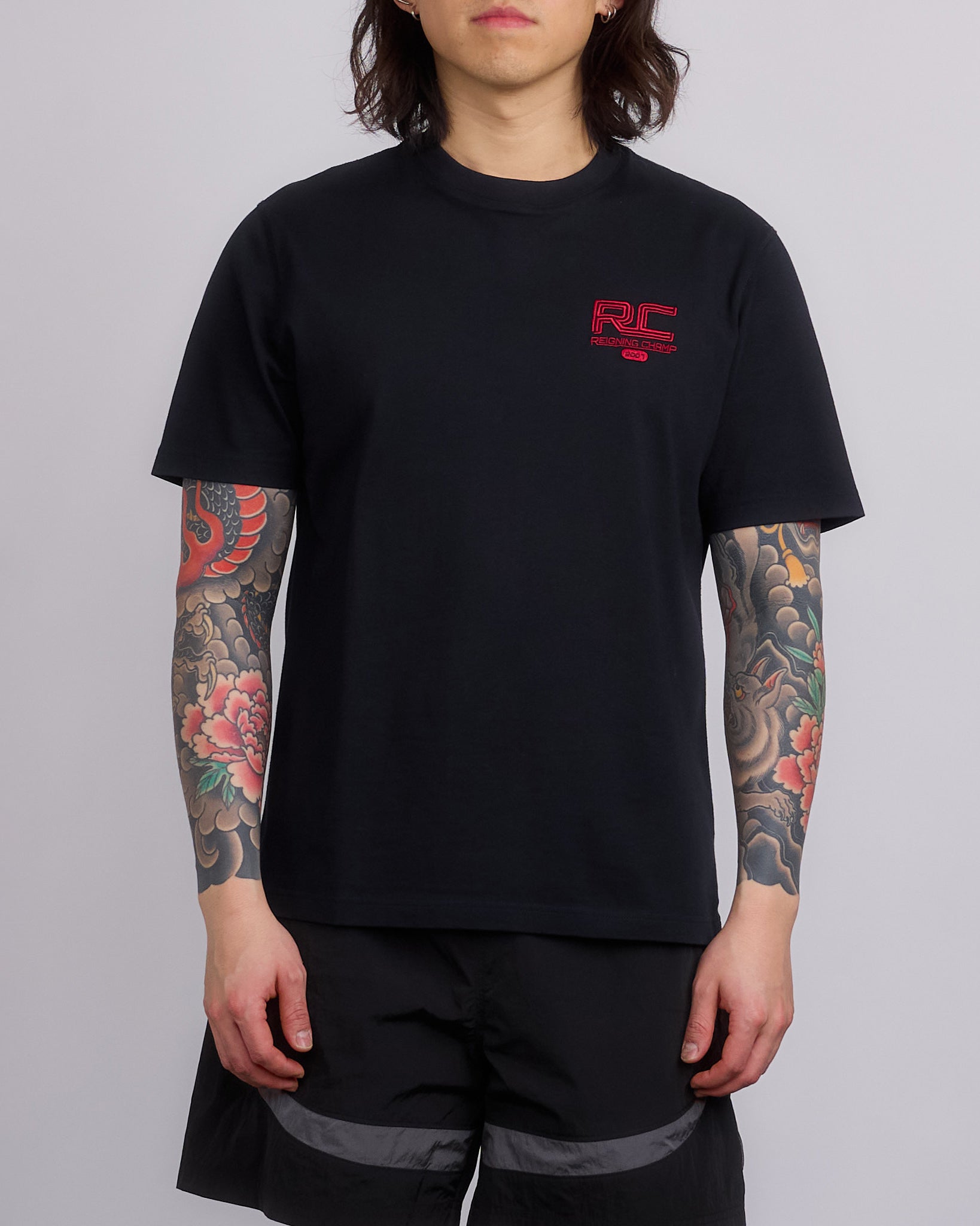 Reigning Champ Midweight Jersey Race T-Shirt Black-Red – LESS 17