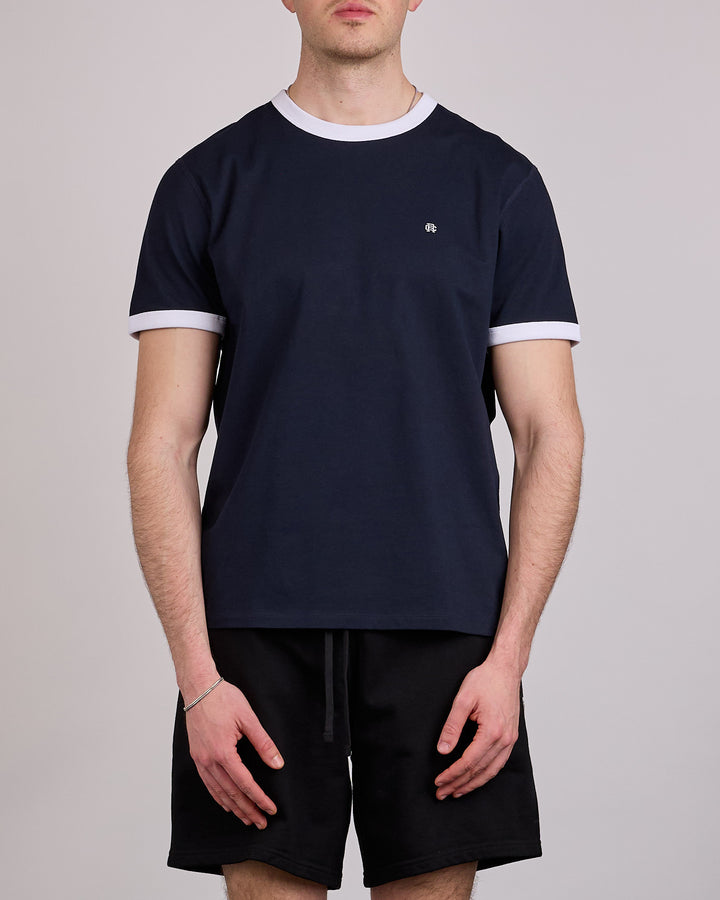 Reigning Champ Midweight Jersey Ringer T-Shirt Navy-White