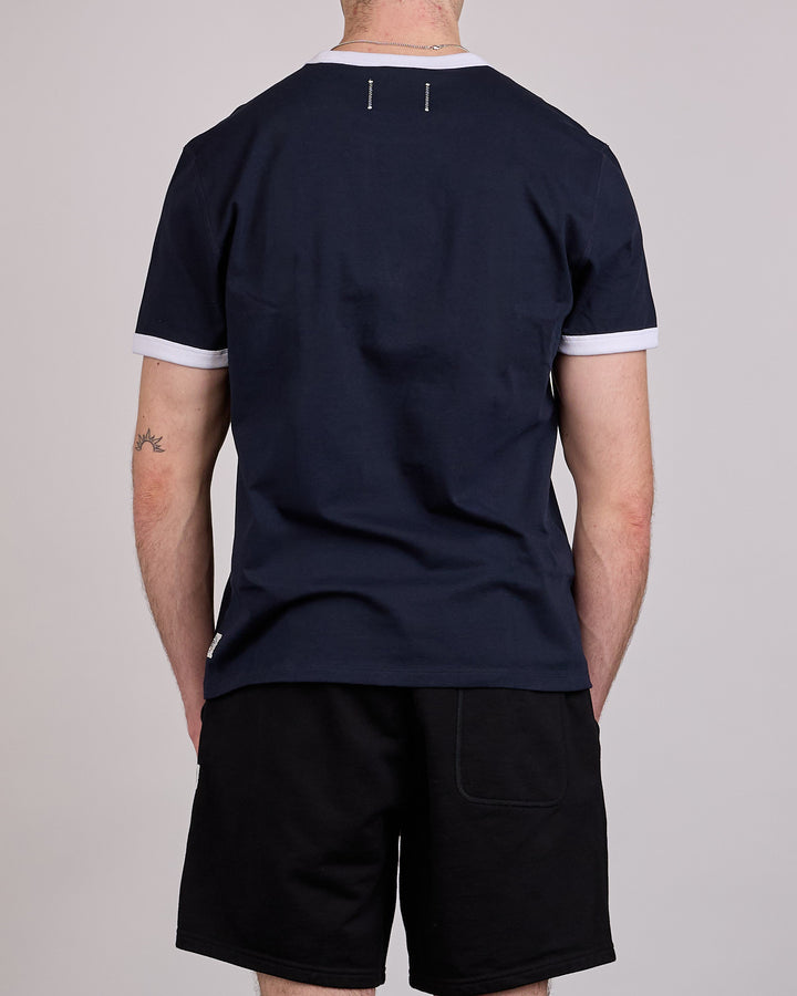 Reigning Champ Midweight Jersey Ringer T-Shirt Navy-White