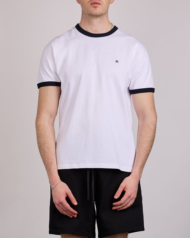 Reigning Champ Midweight Jersey Ringer T-Shirt White-Navy
